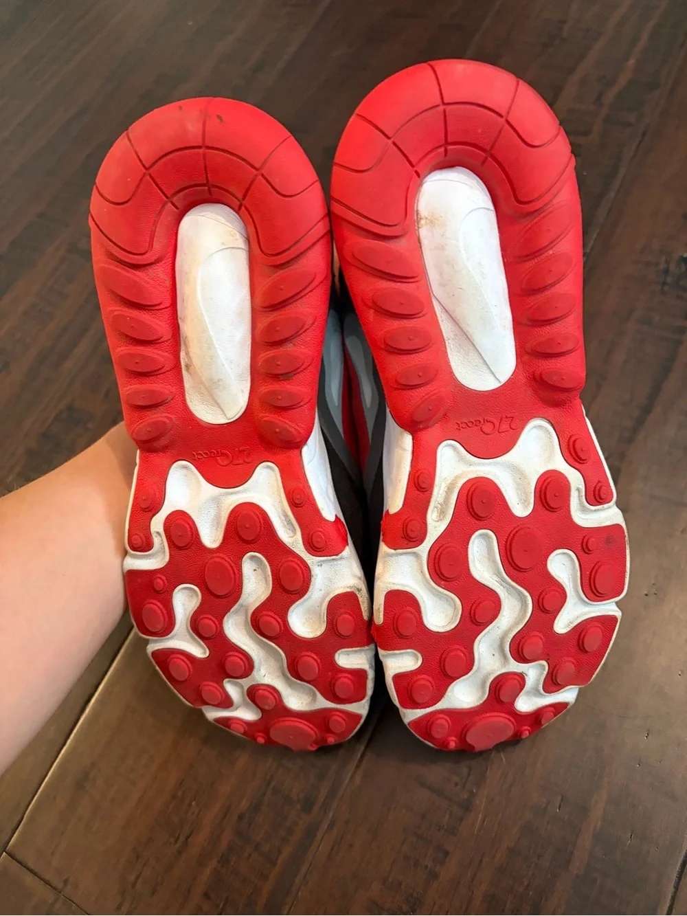 Nike Kids Air Max 270 React Sneakers - Red/Black/White basketball athletic shoes